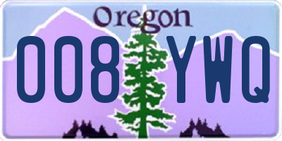 OR license plate 008YWQ