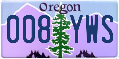 OR license plate 008YWS