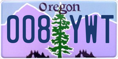 OR license plate 008YWT