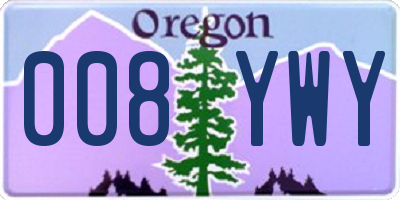 OR license plate 008YWY