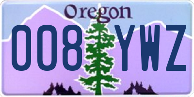 OR license plate 008YWZ