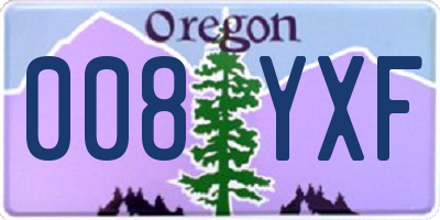 OR license plate 008YXF