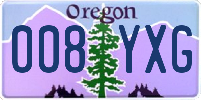 OR license plate 008YXG