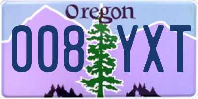 OR license plate 008YXT