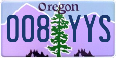 OR license plate 008YYS
