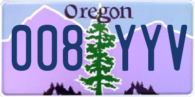 OR license plate 008YYV
