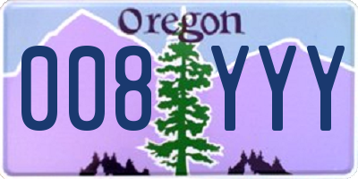 OR license plate 008YYY
