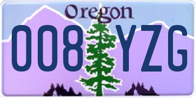 OR license plate 008YZG