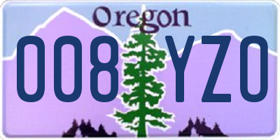 OR license plate 008YZO