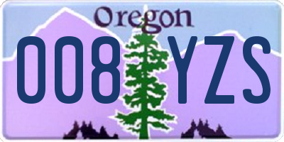 OR license plate 008YZS