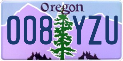 OR license plate 008YZU