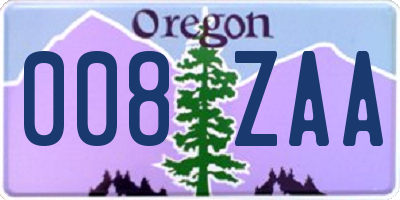 OR license plate 008ZAA