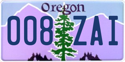 OR license plate 008ZAI