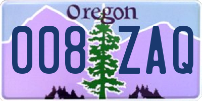 OR license plate 008ZAQ