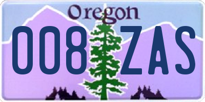OR license plate 008ZAS