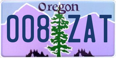 OR license plate 008ZAT