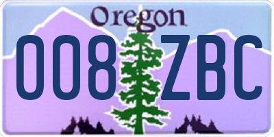 OR license plate 008ZBC