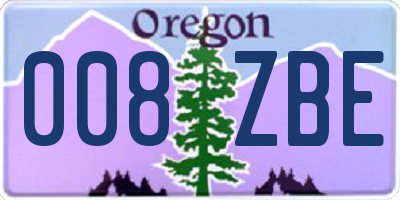 OR license plate 008ZBE