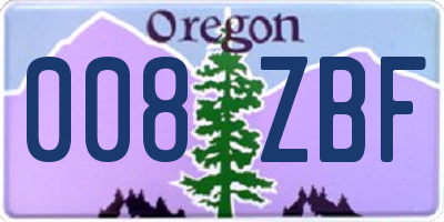 OR license plate 008ZBF