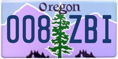 OR license plate 008ZBI