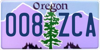 OR license plate 008ZCA