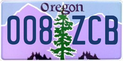 OR license plate 008ZCB