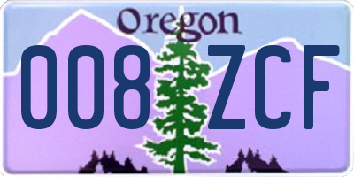 OR license plate 008ZCF