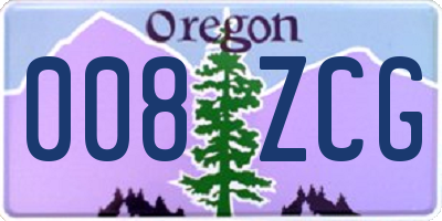 OR license plate 008ZCG