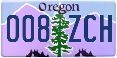 OR license plate 008ZCH