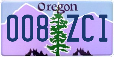 OR license plate 008ZCI