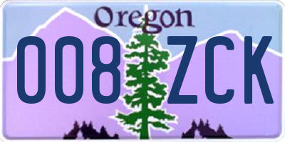 OR license plate 008ZCK
