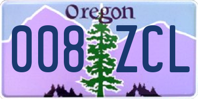 OR license plate 008ZCL