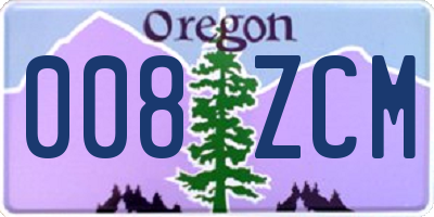 OR license plate 008ZCM