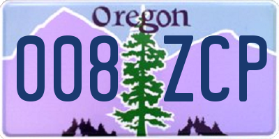 OR license plate 008ZCP