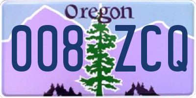 OR license plate 008ZCQ