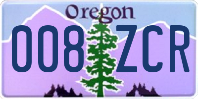 OR license plate 008ZCR