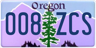 OR license plate 008ZCS