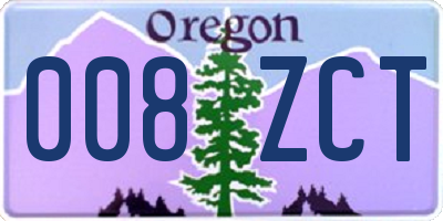 OR license plate 008ZCT