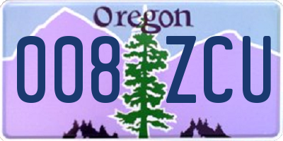OR license plate 008ZCU