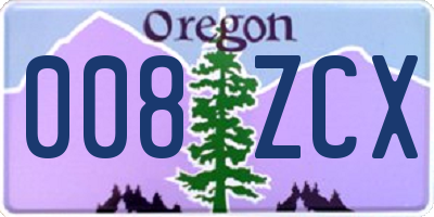 OR license plate 008ZCX