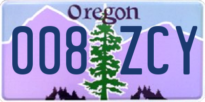 OR license plate 008ZCY
