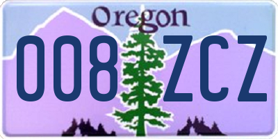 OR license plate 008ZCZ
