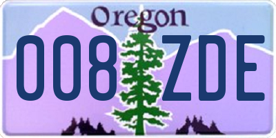 OR license plate 008ZDE