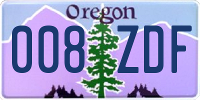 OR license plate 008ZDF