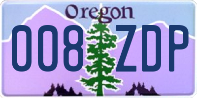 OR license plate 008ZDP