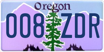 OR license plate 008ZDR