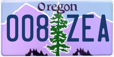 OR license plate 008ZEA