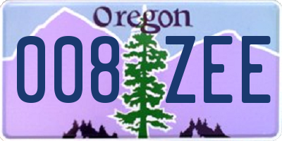 OR license plate 008ZEE