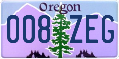 OR license plate 008ZEG