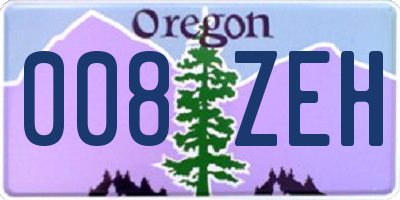 OR license plate 008ZEH